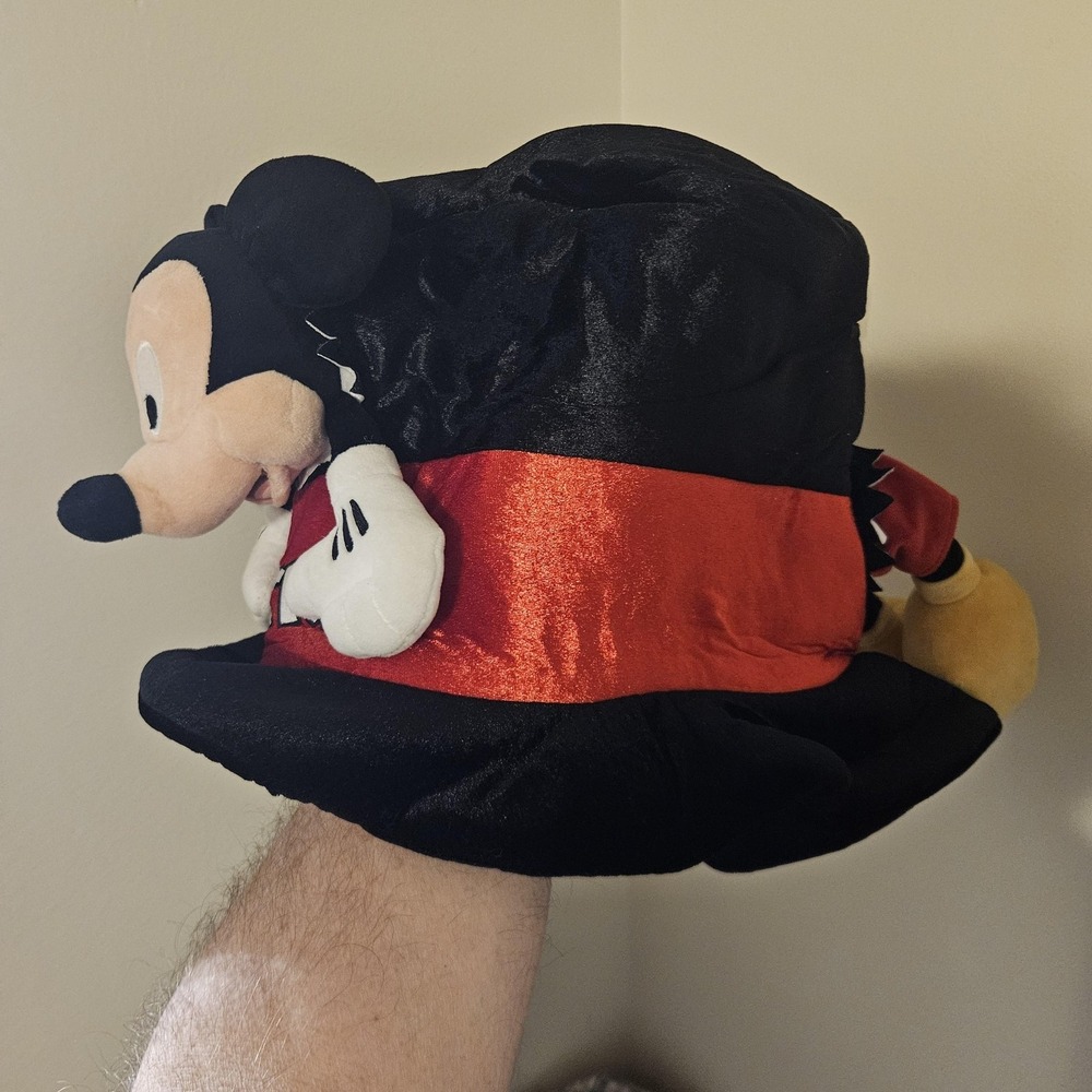 Disney Parks Mickey‎ Mouse Hat Top Hat Fitted One Size Crash Thru Plush Costume